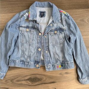 GAP Kids Light Blue Embroidered Denim Jacket